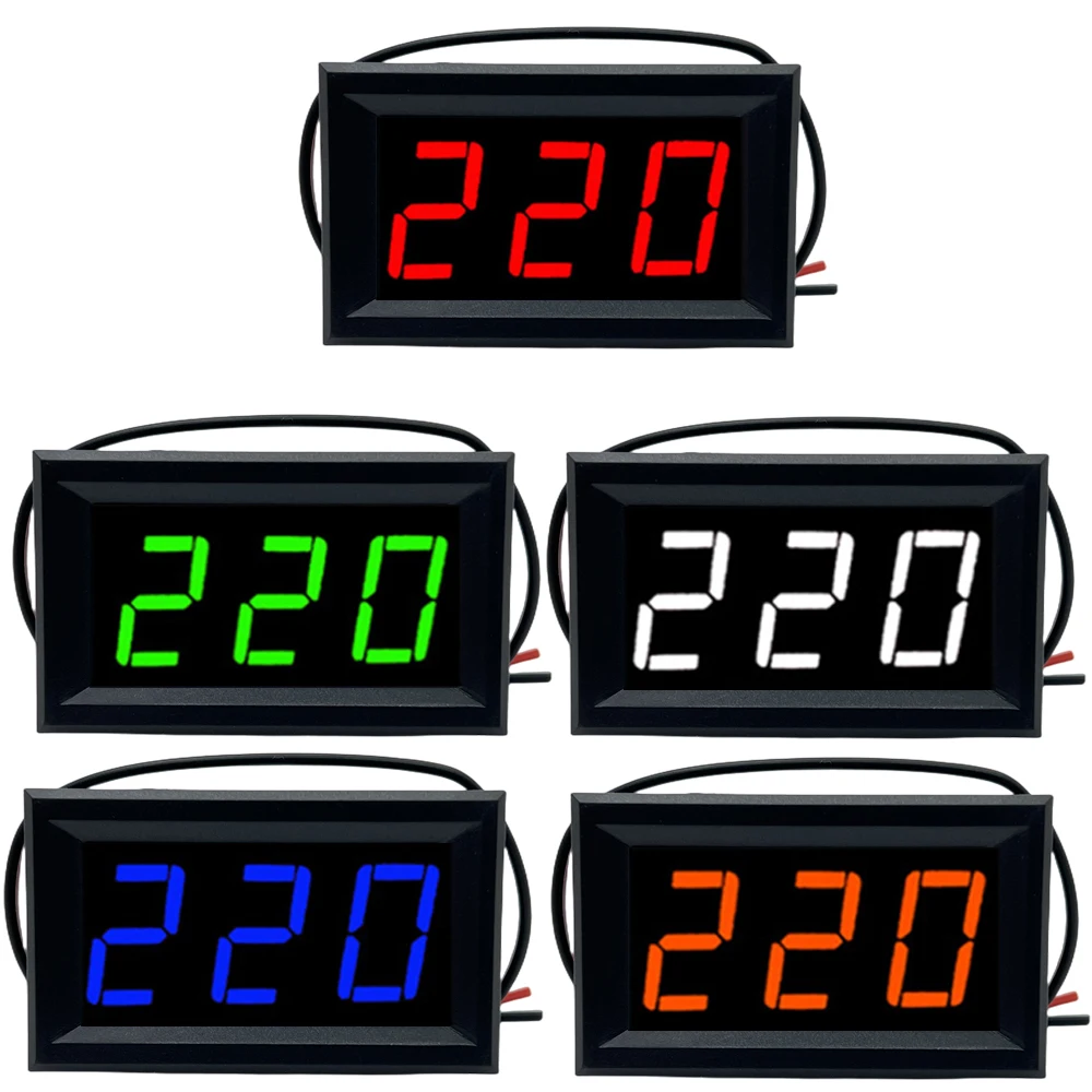 Светодиодный цифровой вольтметр AC 70-500 В 0,56" | AliExpress