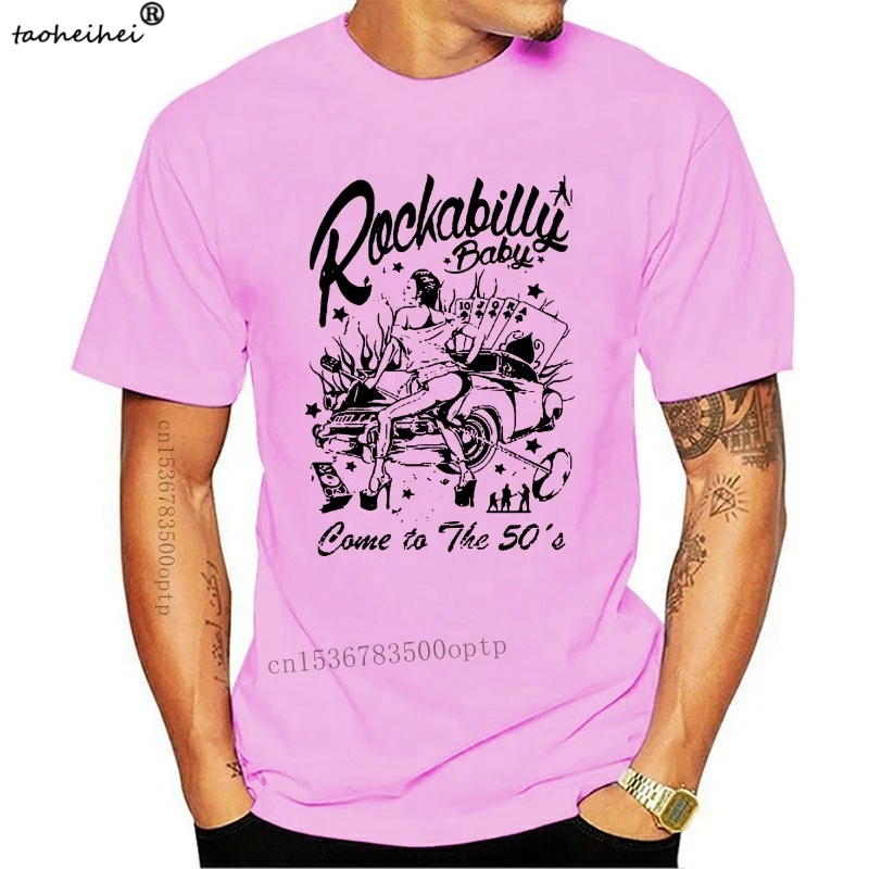 

Футболка мужская приталенная, хлопковая тенниска в стиле 50-er, повседневная майка с принтом музыки и покера, в ретро стиле, 2019