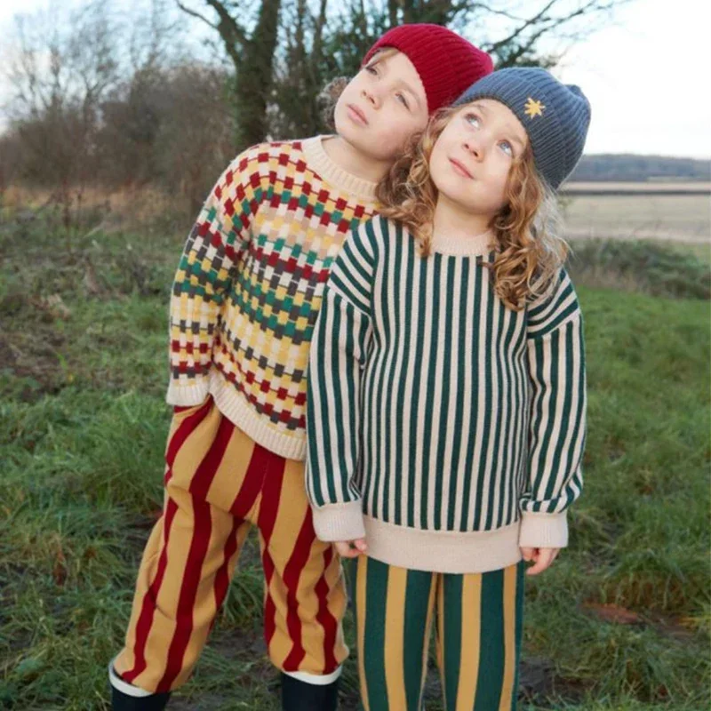 Детская одежда вязаная для девочек новинка 2023 Осень-зима Корейский детский