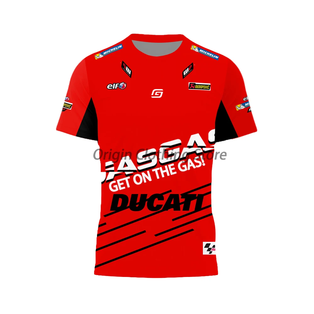 

For Gas Motorcycle Racing Round Neck T-Shirt Top, Oversized Men's Casual Short Sleeved 3D Printed Clothing, Breathable