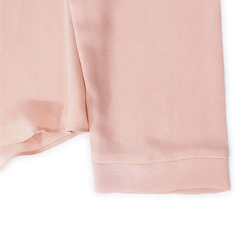 Женская шелковая рубашка с длинным рукавом и бантом на ленте