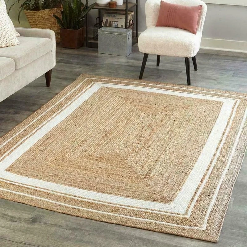 

Jute Natural Rug 100% Handmade Rectangle Braided 2x8 Feet Home Decor Look Rug Rugs and Carpets for Home Living Room