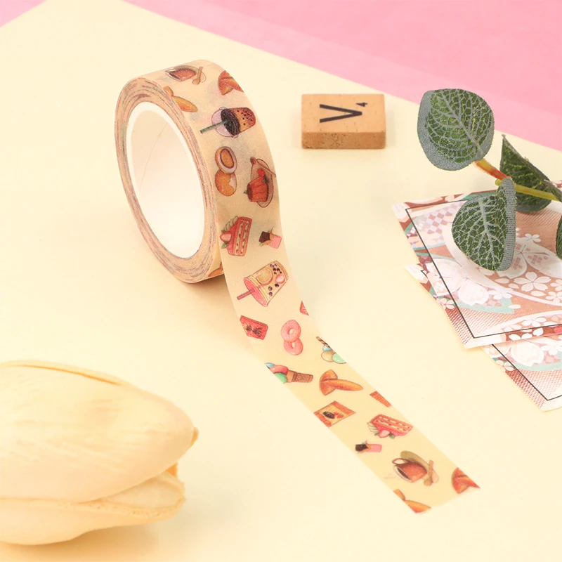 

Cake Milk Tea ice cream Decorative Adhesive Tape Cute Masking Washi Tape Scrapbook Planners Calendars Gifts Journaling