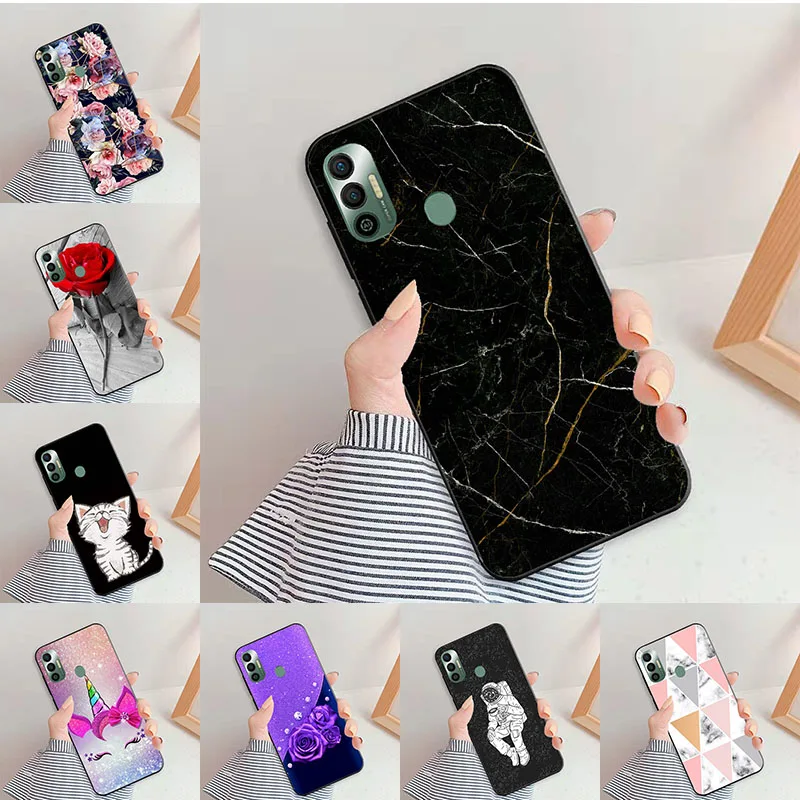 Чехол с цветочным рисунком для Tecno Spark 7 Pro 7 P, силиконовая задняя крышка для Spark7 Pro 7 P KF6J KF7J