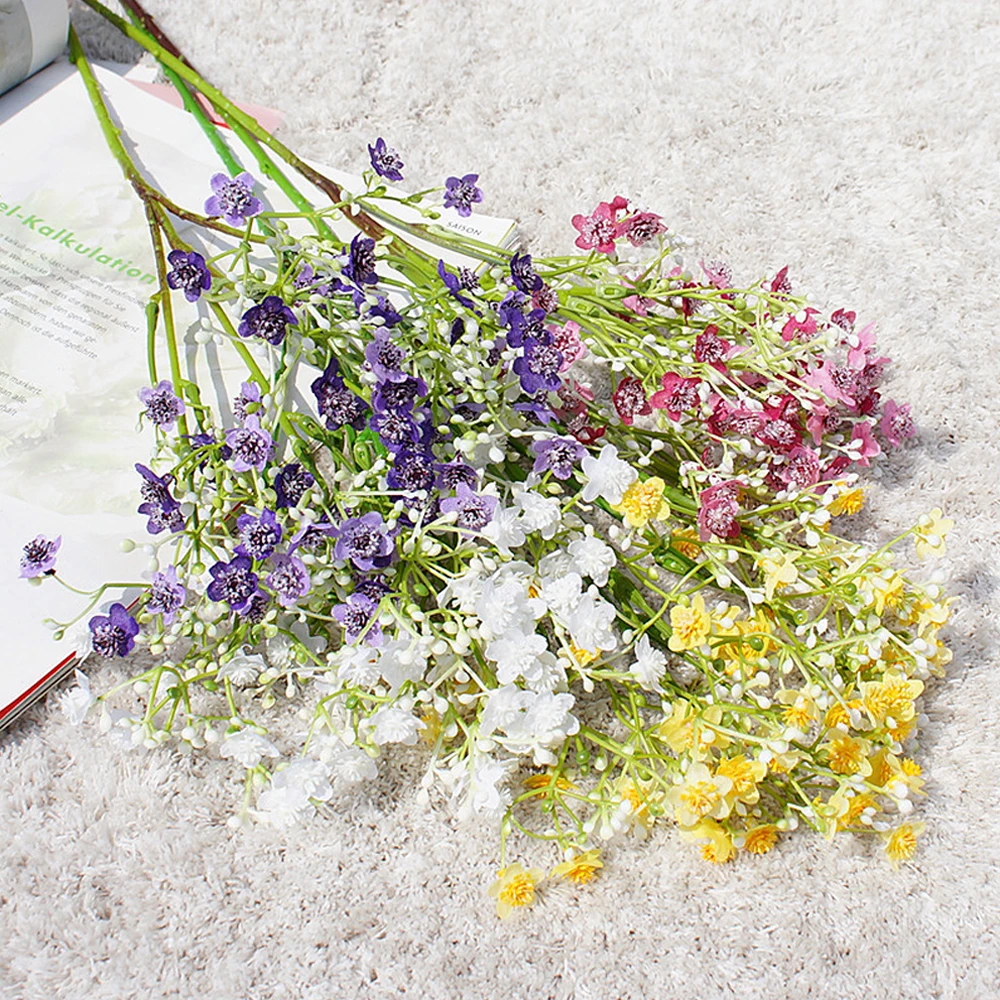 

Искусственные Гипсофилы, поддельные цветы для детей, пластиковое растение, букеты для невесты «сделай сам», композиция для домашнего сваде...