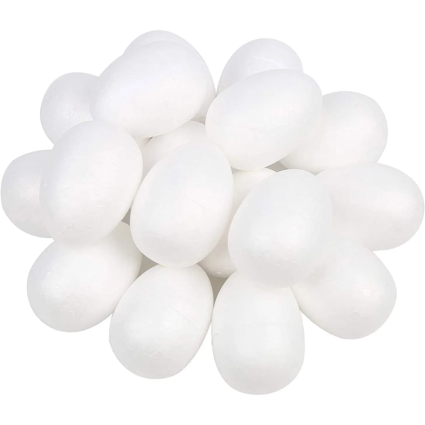 

Decoration 7cm Natural White Styrofoam Eggs Craft Egg Foam Handmade Balls for Easter Eggs Decoration 24PCS