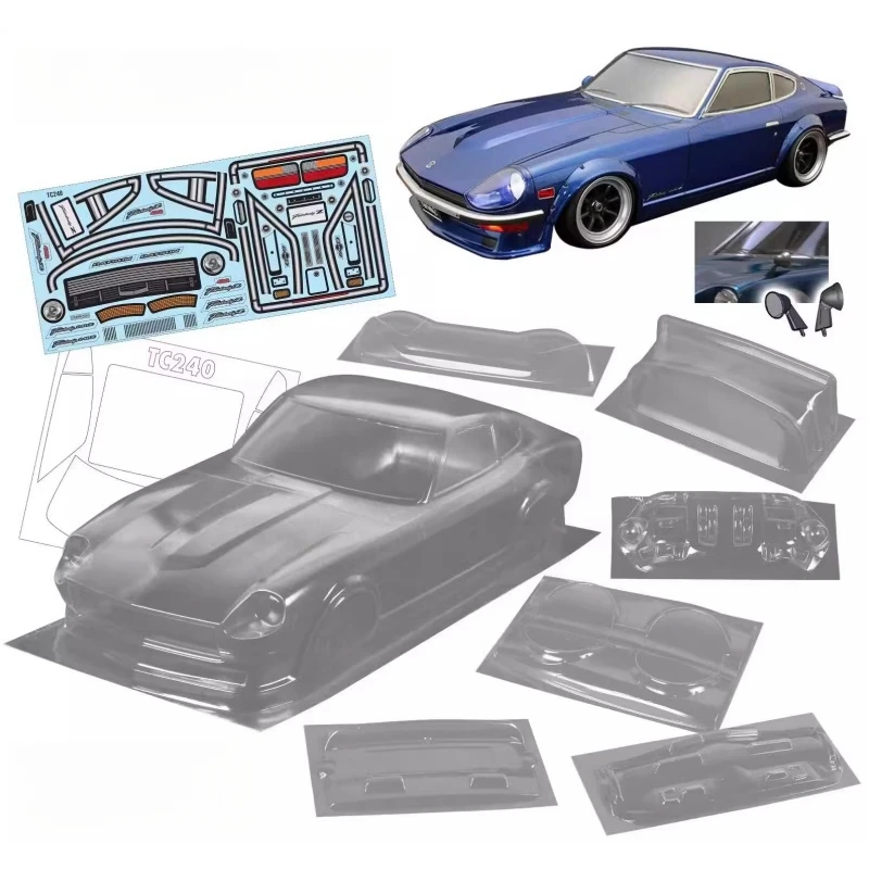 1/10 Nissann Fairlady 240Z прозрачный корпус оболочки 200 мм для 255-260 колесной базы на дороге