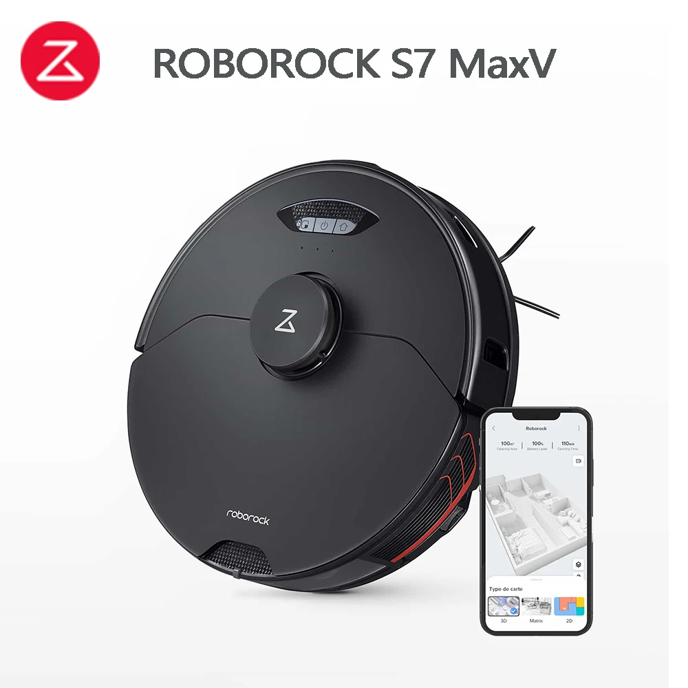 

Roborock S7MaxV Robot Vacuum And Sonic Mop, 5100Pa Suction, 3D Structured Light Obstacle Avoidance, Compatible With Alexa