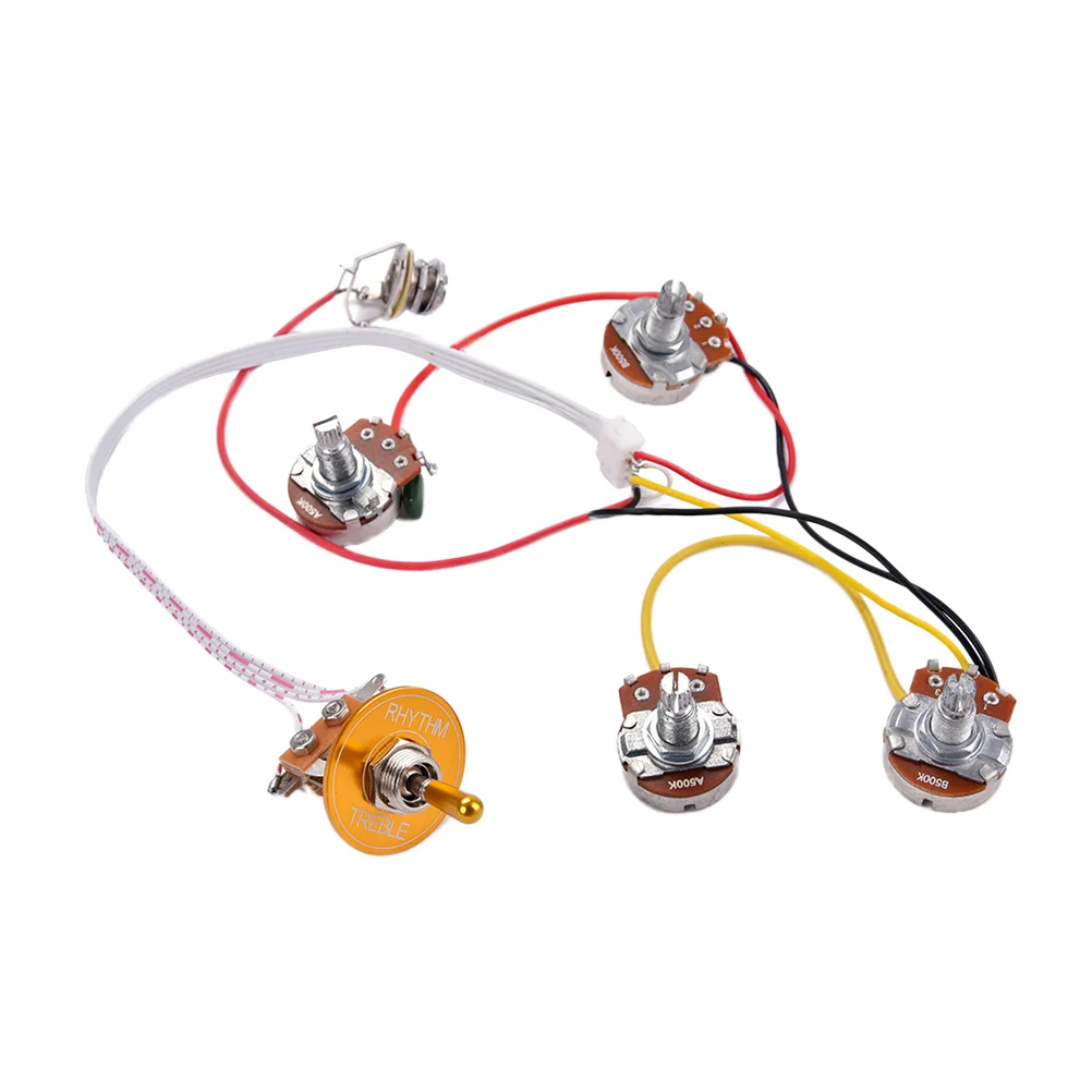 

1 PC Practical 3 Way 2 Volume 2 Tones Toggle Switch Wiring Harness for GS Guitar