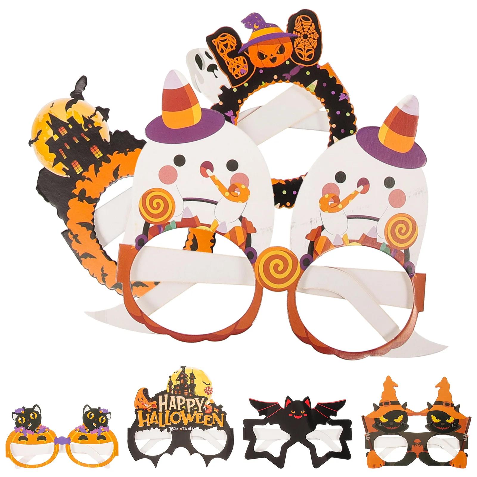

6pcs Paper Halloween Eyeglasses Novelty Halloween Party Favors Funny Eyeglasses