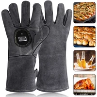 932%c2%b0f500%e2%84%83 heat resistant oven gloves kitchen utensils high temperature resistance leather bbq gloves non slip microwave mitts