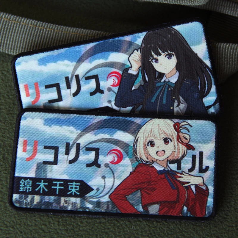 

Japanese Anime Patches and Appliques Backpack Morale Badge Tactical Decorative Sticker Print Hook&Loop Patches for Clothing