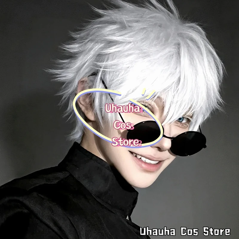 Фото Маска для глаз 3D Uhauha Cos*/Kasen Gojo Satoru, головной убор для косплея, костюм аниме-персонажа Годжо, одежда для сцены битвы в Шинджуку №1