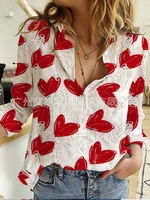 womens long sleeve shirts 2022 spring summer new lapel printed cotton shirts casual comfortable printed womens blouse