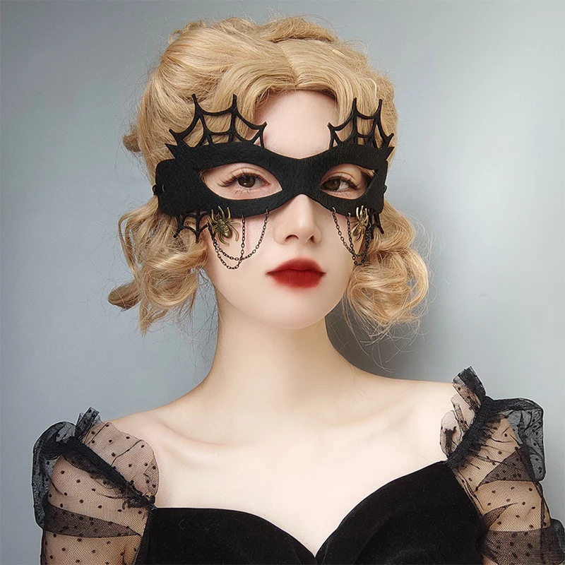 

Хэллоуин маски паука глаз маскарадное платье мяч половина лица Косплей фетр фотореквизит товары