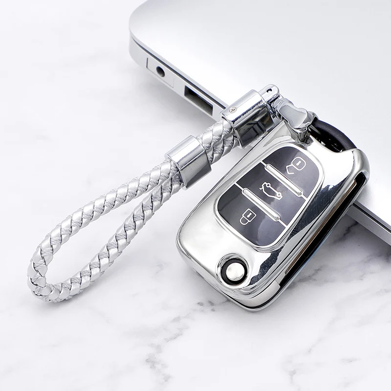 

TPU Car 3 Button Key Case Cover Bag Shell Keychain for Hyundai I30 I40 IX25 IX35 HB20 Accent Creta Elantra Solaris Accessories