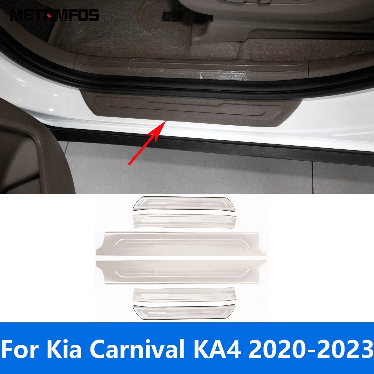 

Накладка на порог наружной двери для Kia Carnival KA4 2020 2021 2022 2023