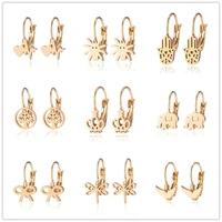 korean fashion earrings new stainless steel dragonfly butterfly crown wings elephant love earrings for women jewelry gifts