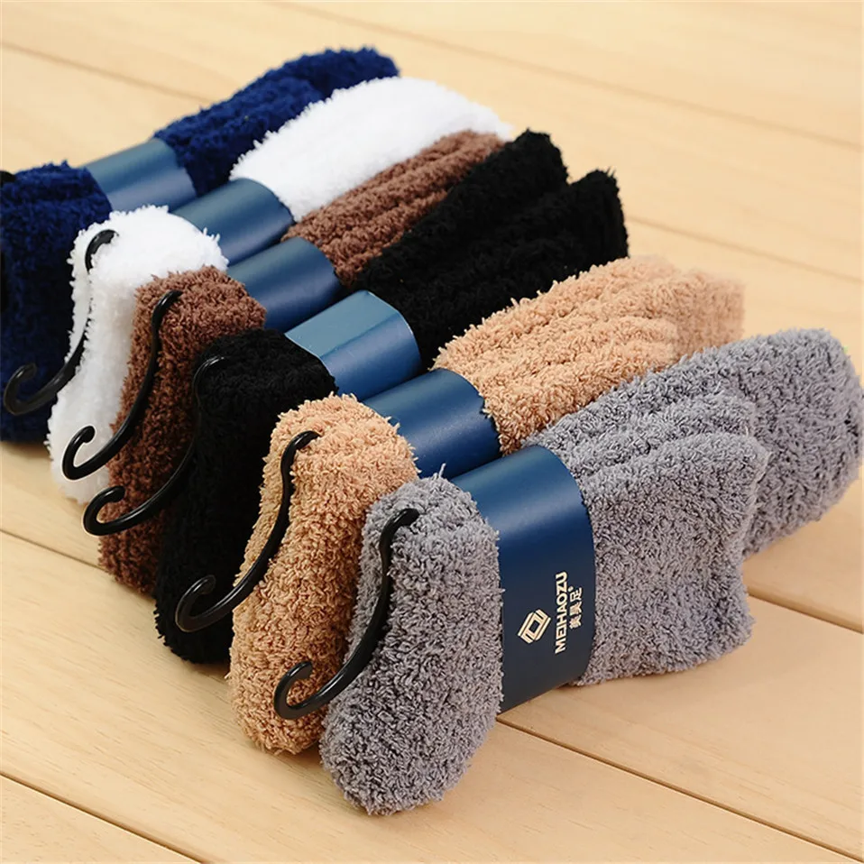 2022 New Women Cozy Cashmere Socks Winter Warm Sleep Bed Socks Floor Home Fluffy Socks Coral velvet Feet Warmer Christmas gift