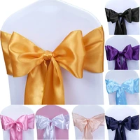 set of 25 chair decorative satin sashes bow designed for wedding events banquet home kitchen decoration 17x275cm