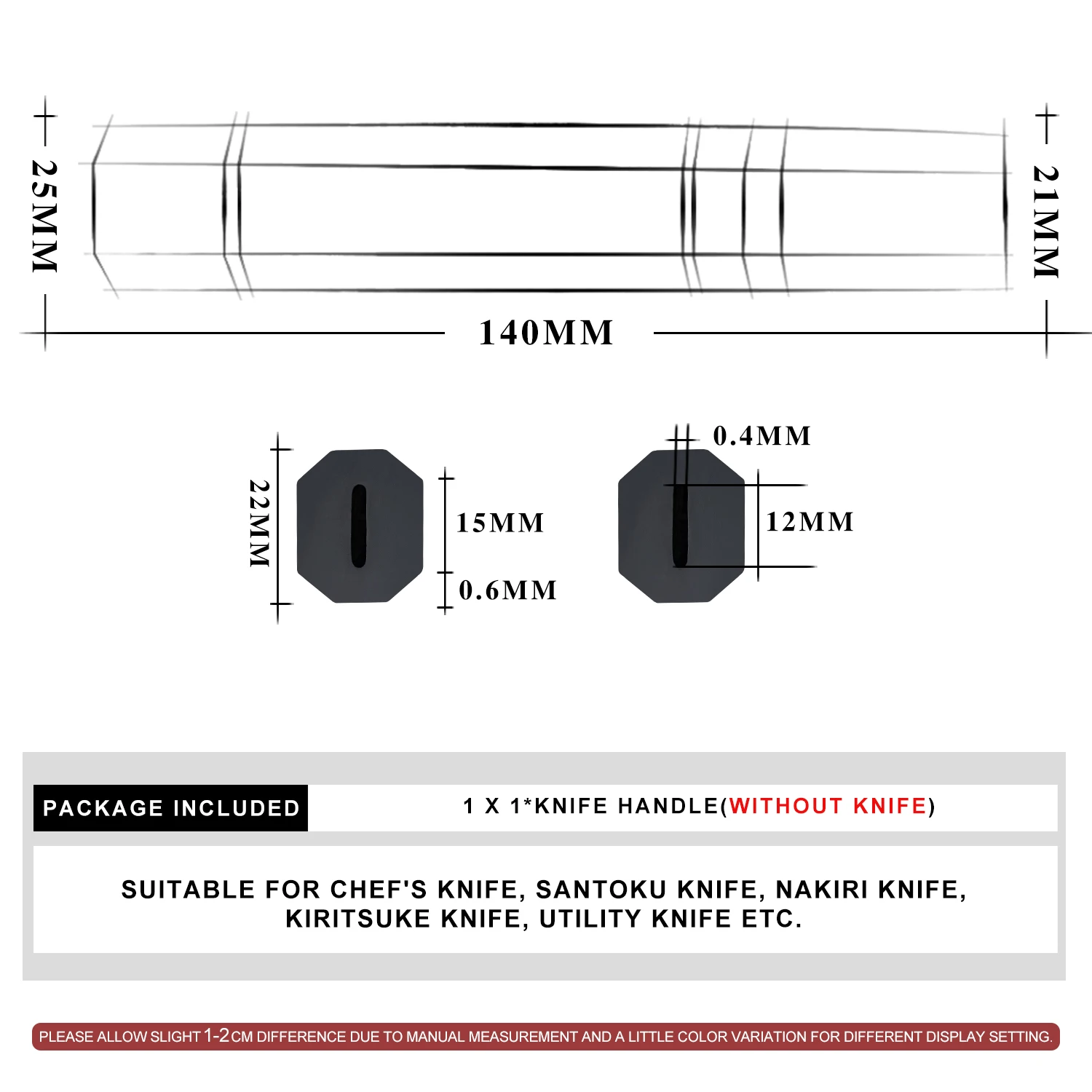 Grandsharp японский восьмиугольный материал из черного дерева и железа в пустыне