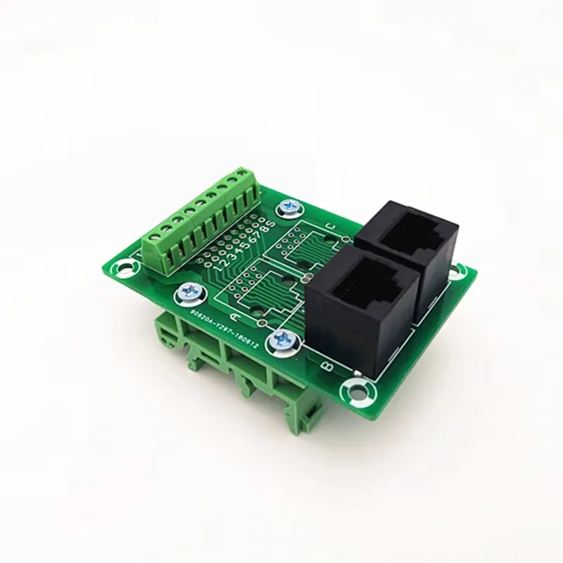 RJ45 8P8C Jack2-Way Buss Breakout Board клеммный блок простой кронштейн для установки разъема.