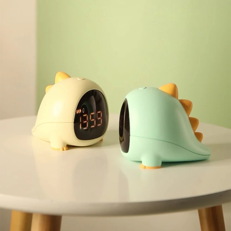 

Cute Alarm Clock For Children Dinosaur Digital Alarm Clock With Night Light Bedside Desktop Kids Sleep Trainier Wake Up Clock