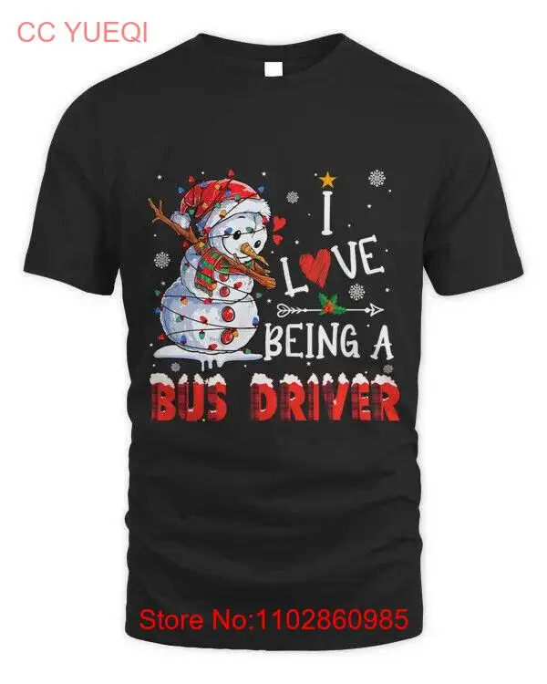 Рождественская футболка унисекс Я люблю водителя автобуса с рождественским