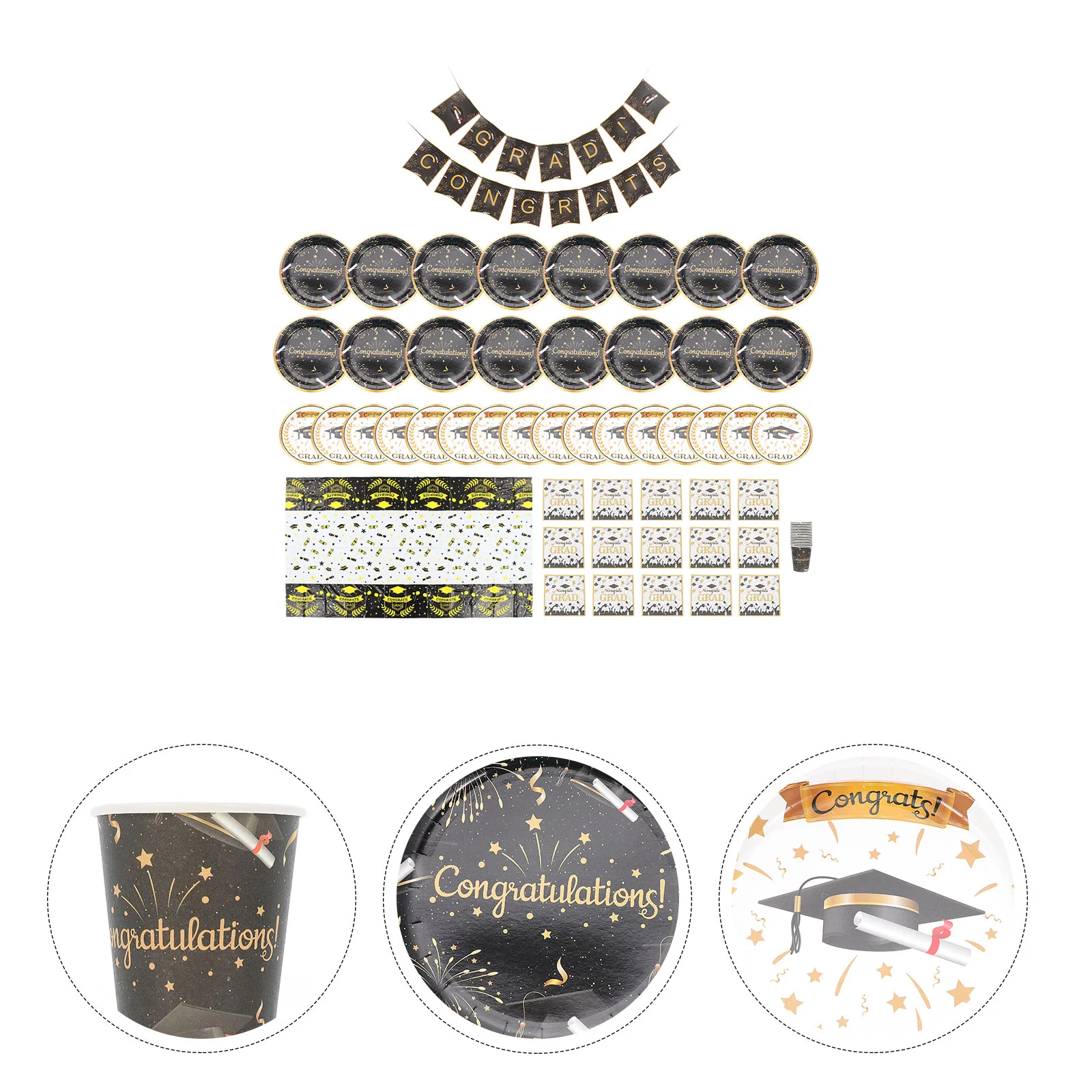 

1 Набор одноразовых столовых приборов для выпусквечерние сезона, декоративные баннеры