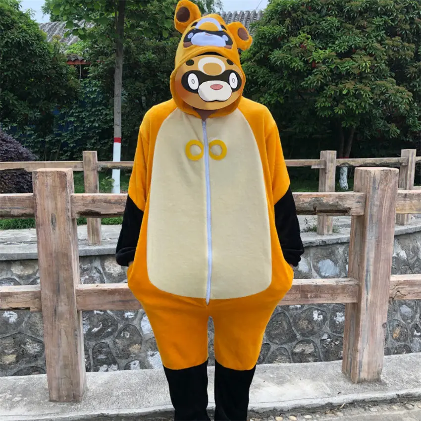 

Genshin Impact Cosplay Xiangling Guoba Winter Warm Pajamas Women Onesies Fluffy Fleece Jumpsuits Sleepwear Overall Hood Pajamas