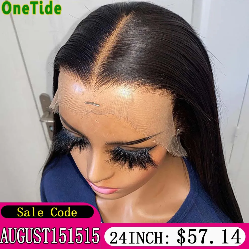 Straight 13x4 Lace Front Wig Human Hair Transparent Lace Frontal Human Hair Wigs For Women 4X4 Closure Hair Wig Natural Color