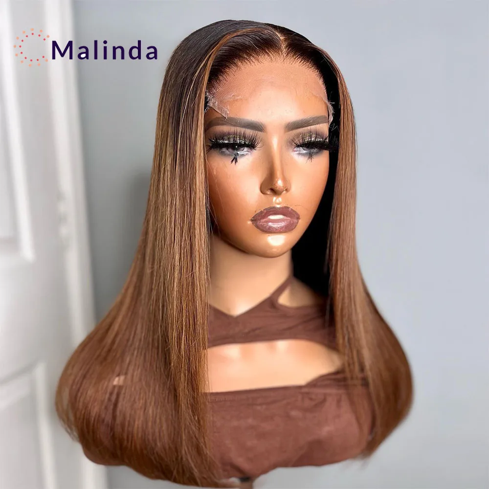 

Straight Short Bob Ombre 1b 27 Colored Wig For Women Brazilain 13x4 Transparent Lace Front Glueless Wig Human Hair Ready To Wear
