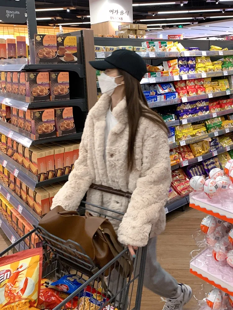 Женская верхняя одежда из овечьей шерсти новая зимняя интегрированная Меховая