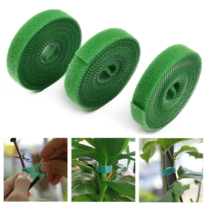 

3 Rolls Green Garden Twine Plant Ties Nylon Plant Bandage Garden Hook Loop Bamboo Cane Wrap Support Garden Accessories