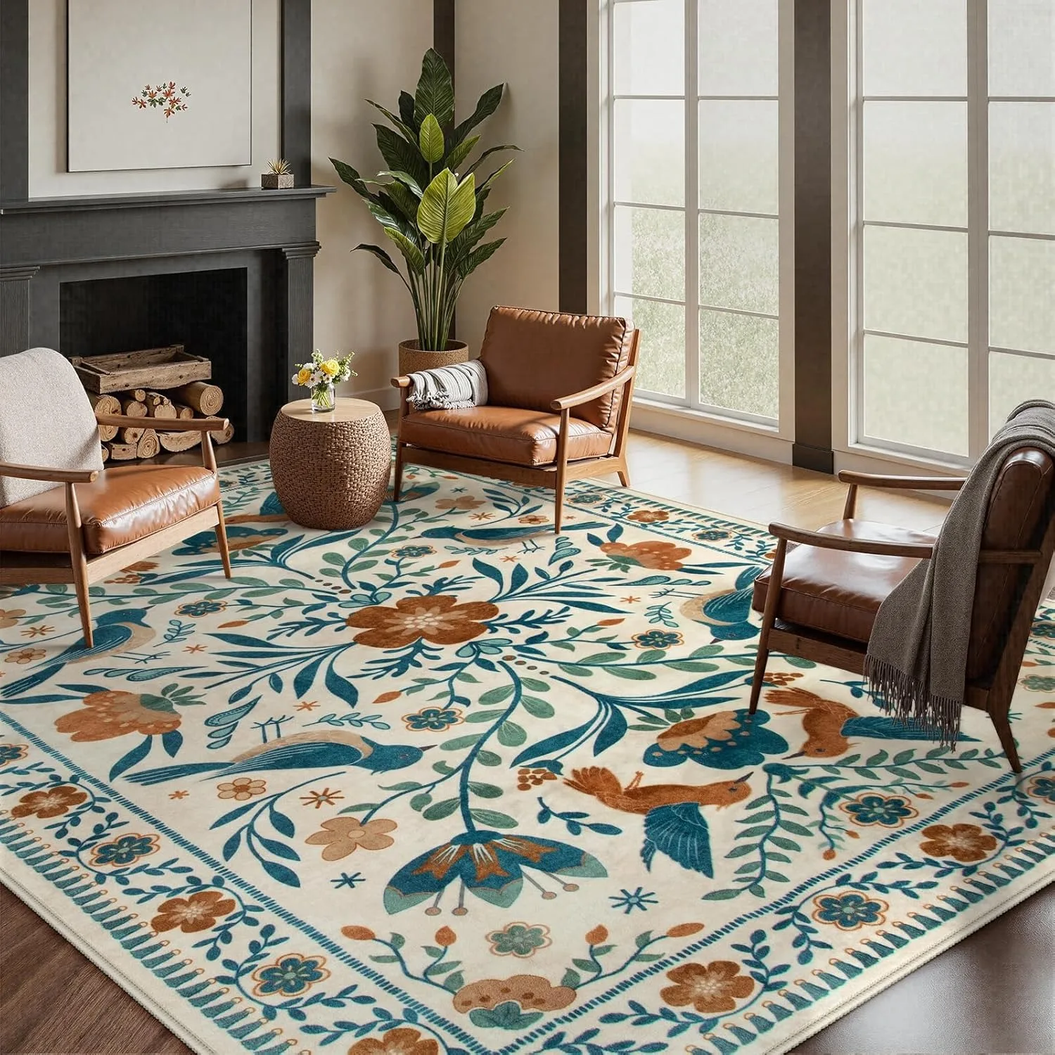 Ковер для гостиной прикроватный напольный коврик спальни высокая плотность