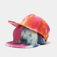 summer snapback cap women tie dye baseball cap for men flat brim sun hat outdoor streetwear hip hop trucker hat unisex gorras