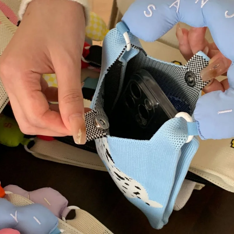 Кошелек для монет маленькой девочки милая вязаная сумка с ручной вышивкой из