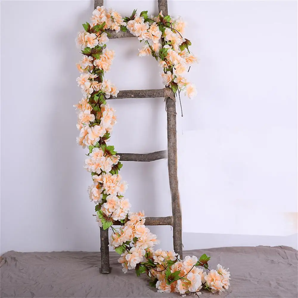 

Pink Decorative Artificial Flowers Not Easy To Get Dusty Sakura Rattan Decoration Odorless Fake Flower Rattan Fake Plant Vines
