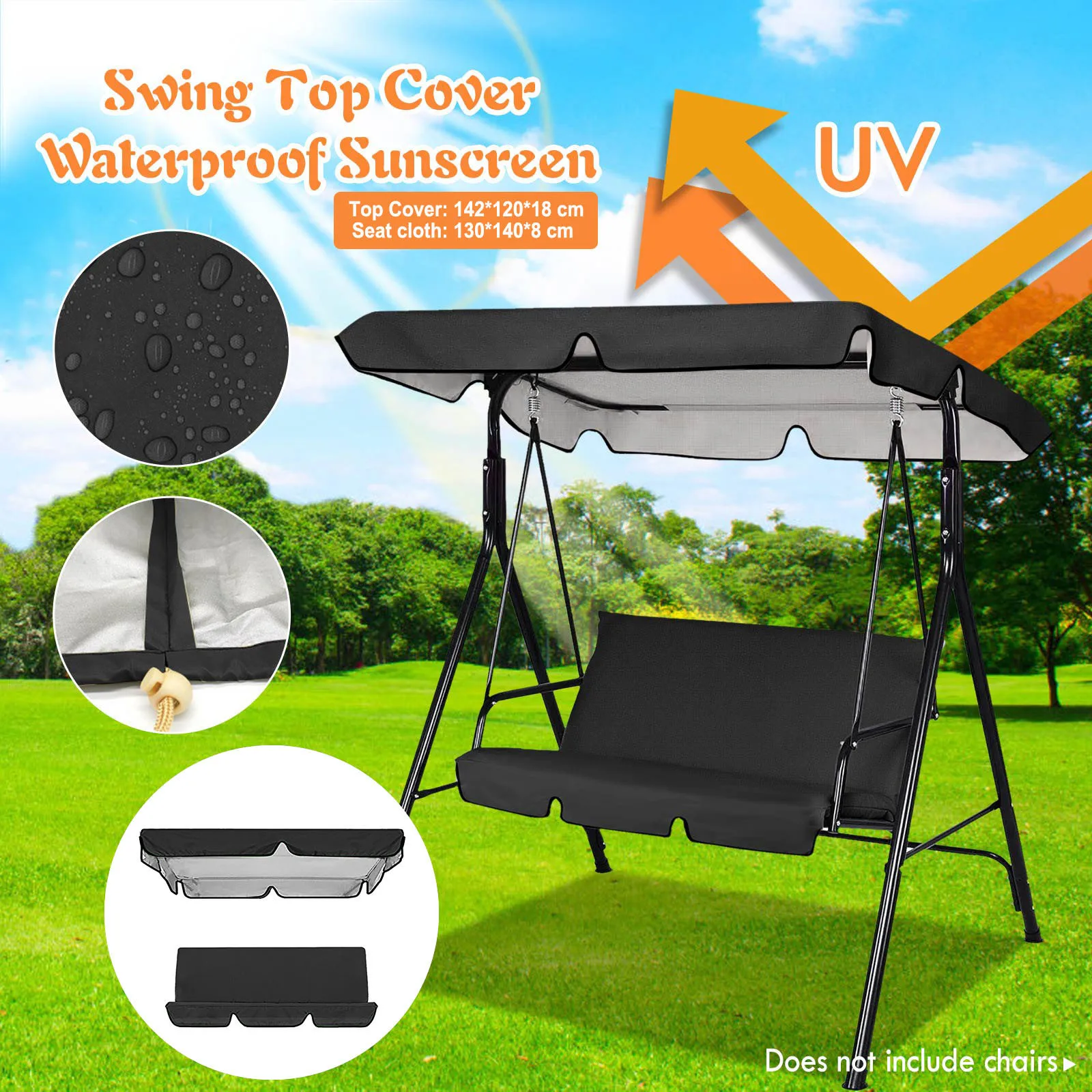 

Couches Sofas Set Rain Swing Awning Cover Replacement Outdoor Cover Courtyard Ceiling Outdoor Folding Chairs with Padded Seats