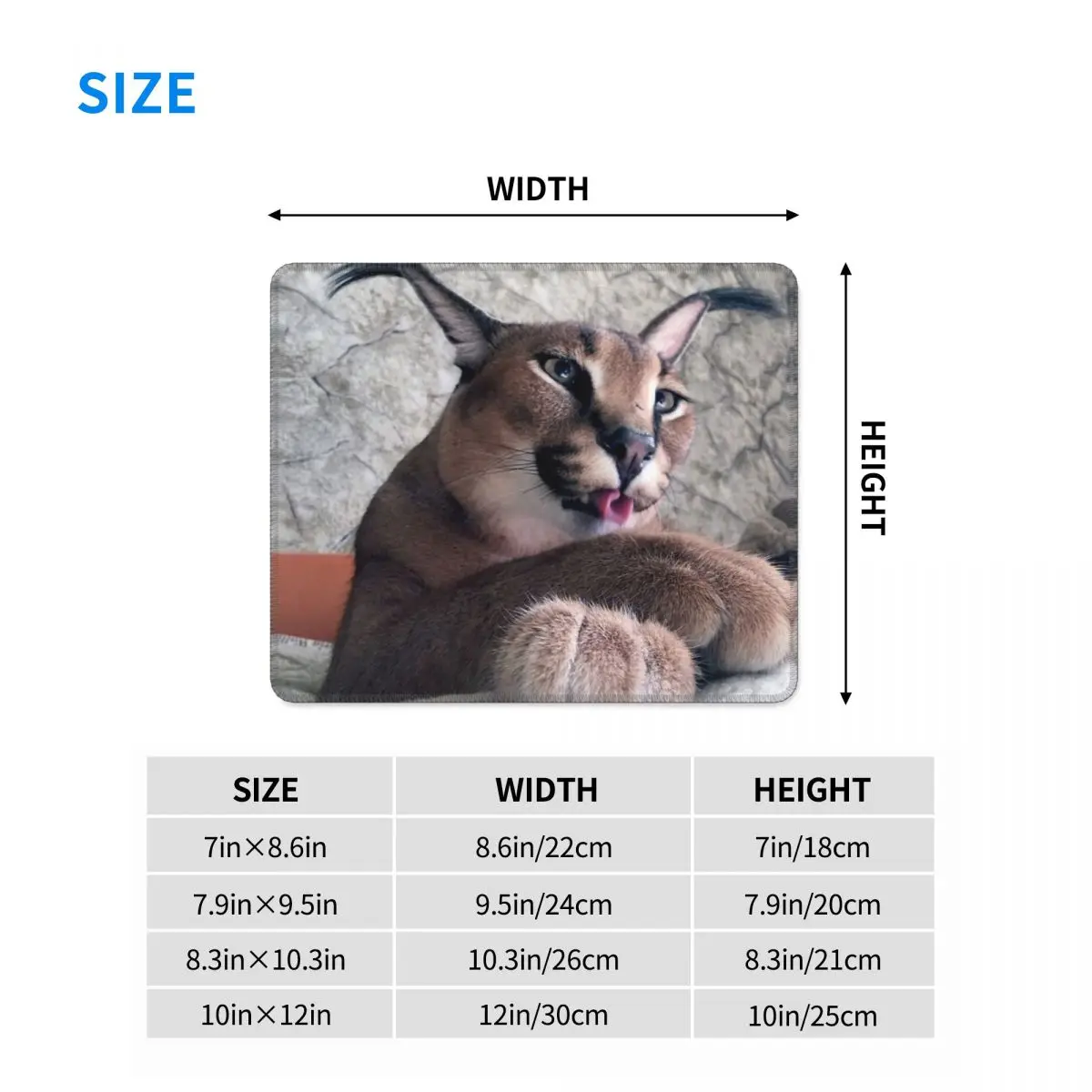 Коврик для мыши с милым каракальным котом водонепроницаемый игровой коврик