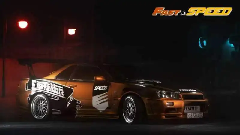 Быстрая скорость 1:64 Skyline GT-R R34 Z-Tune ОГРАНИЧЕННАЯ МОДЕЛЬ из сплава украшения