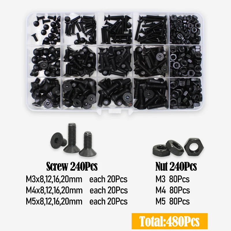 

Комплект винтов YMAX M2-M8 с шестигранной головкой и потайной головкой