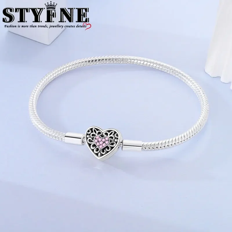 Новый браслет-подвеска из стерлингового серебра 925 пробы Lovingly Curly Snake Bone Infinite Love