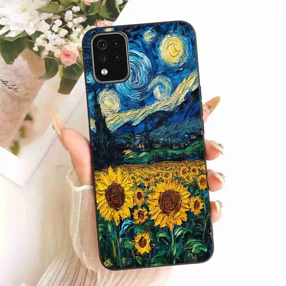 Чехол для LG K42 LMK420 LM-K420, популярный защитный чехол с цветком подсолнуха, черный, для LG k42 K42, чехлы для телефонов 6,6 дюйма, бамперы, чехлы-футляры (art.: 3920db23a720d) - 3920db23a720d