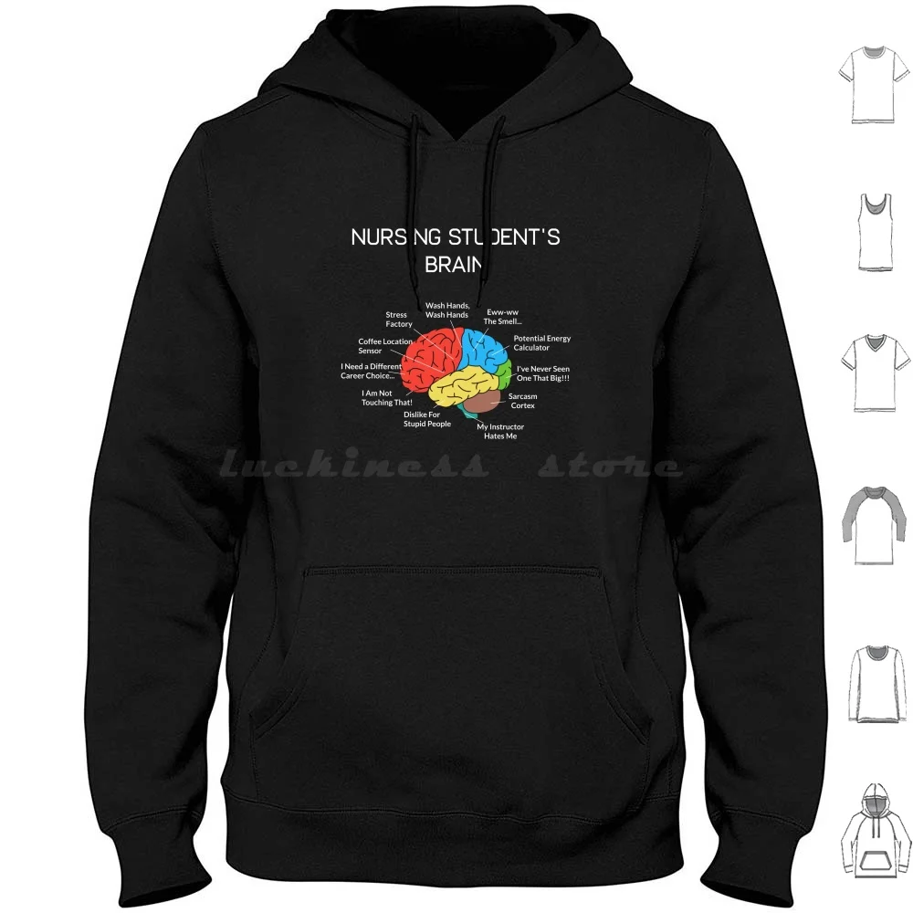 

Nursing Students Brain Funny Future Student Nurse Gifts Hoodies Long Sleeve Nursing Student Student Nurse For Nursing