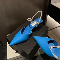 new european and american pointed head baotou sandals 2022 spring and summer korean fashion sexy high heels slipper girl