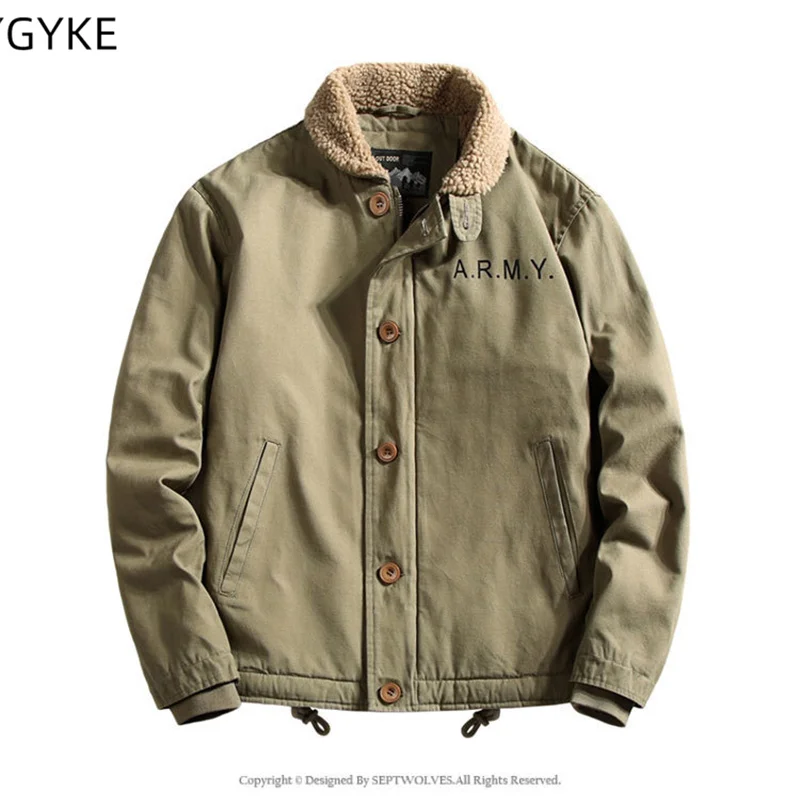 

Winter Armor Fashion Padded Jacket Middle-aged Thickened Fleece Work Jacket Trend Retro Lamb Velvet Jacket Men's Clothing