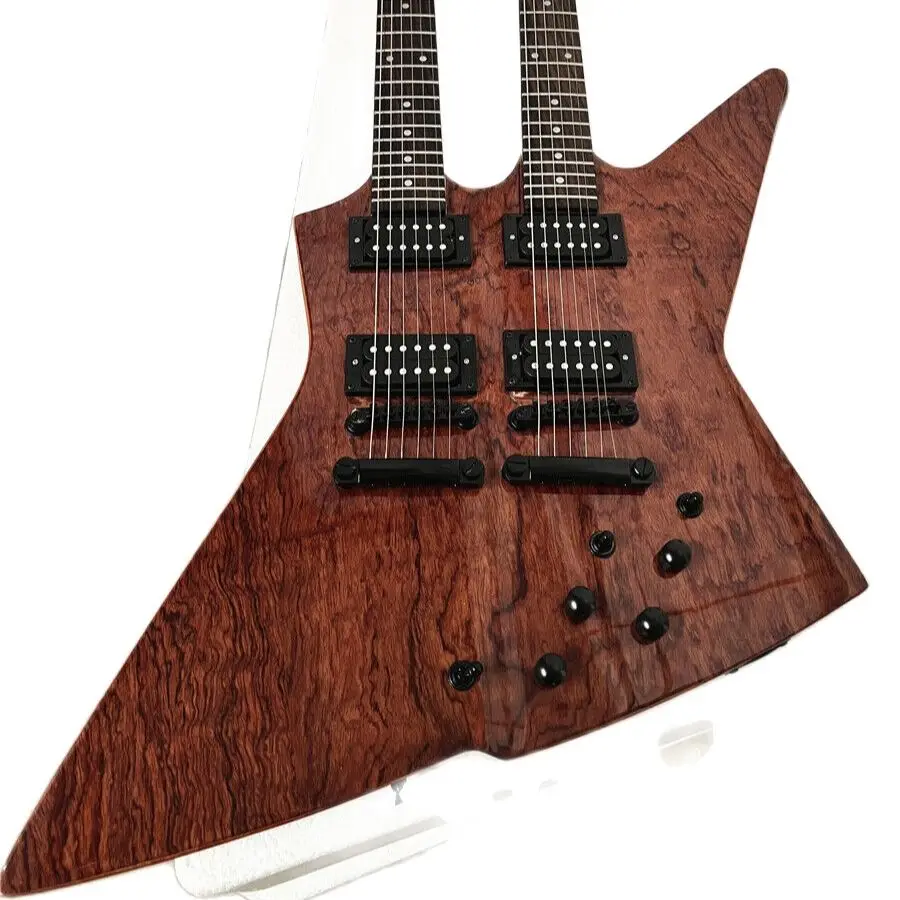

High-quality Double-ended Shaped Electric Guitar Rosewood Veneer Fixed Bridge