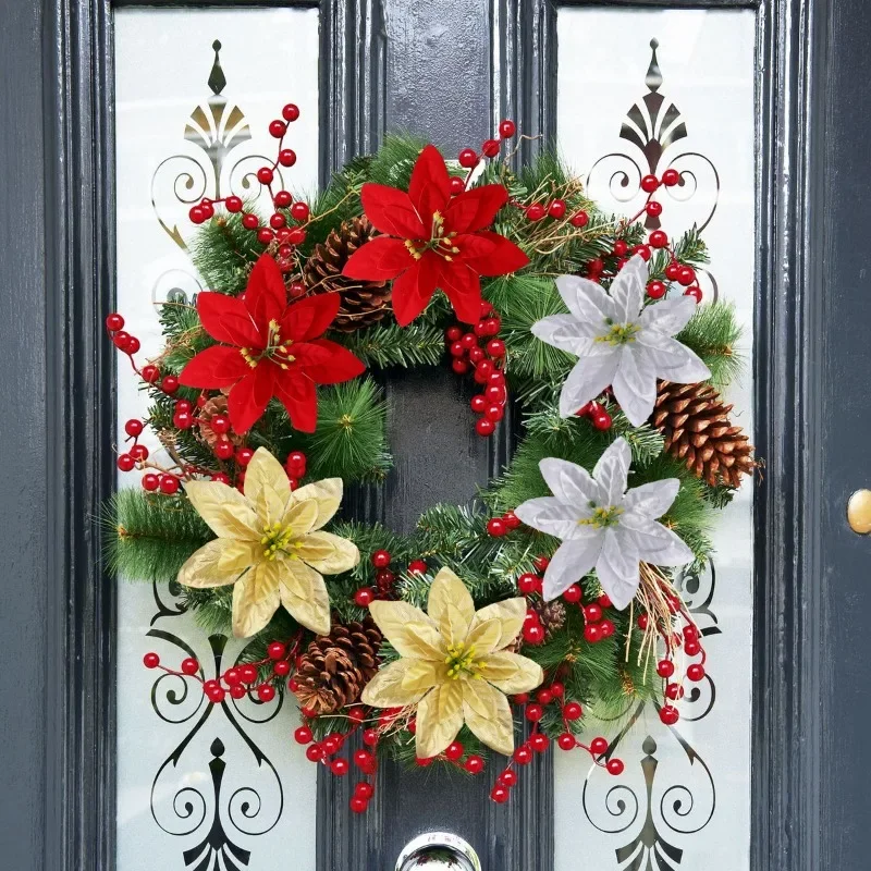 Искусственные шелковые головки красного золота с зажимом 14 см