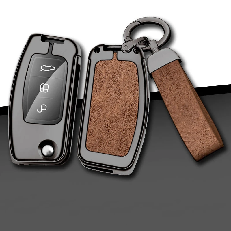 Металлический чехол для ключей Ford Focus 2 MK2 Fiesta Mondeo Galaxy Ecosport Kuga Escape Falcon B-Max C-Max Брелок